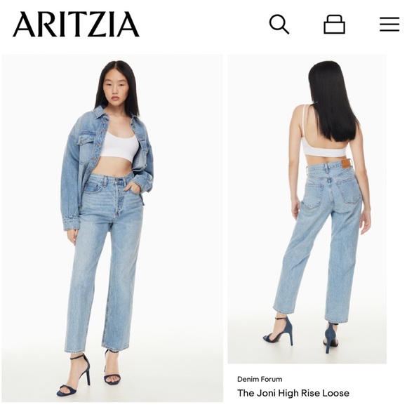 Denim Forum Denim - Denim Forum Sz 24 The Joni High Rise Loose Jeans 29L from Aritzia in Size 24